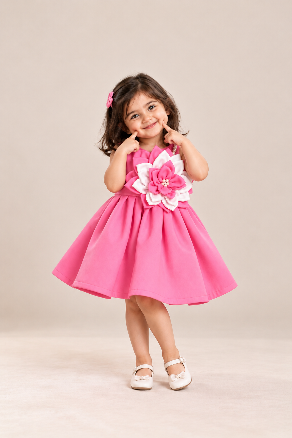 Pink Flower Scuba Dress