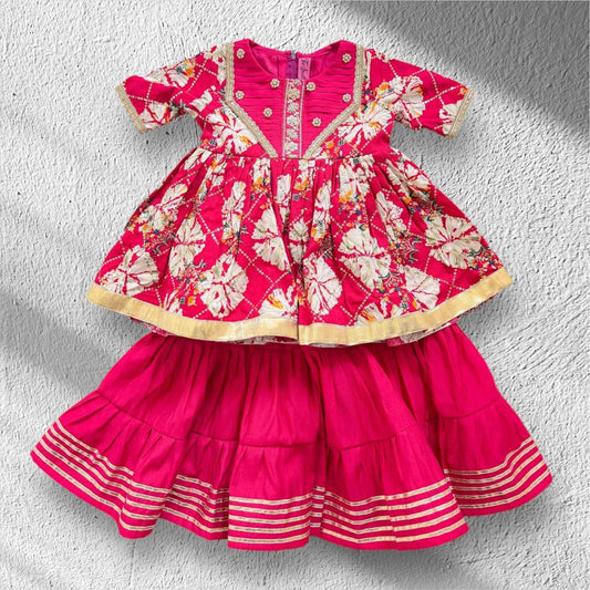 Pink Printed Plazzo Set