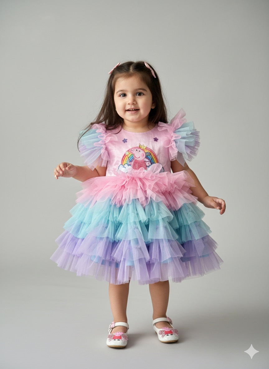 Peppa pig in three colors