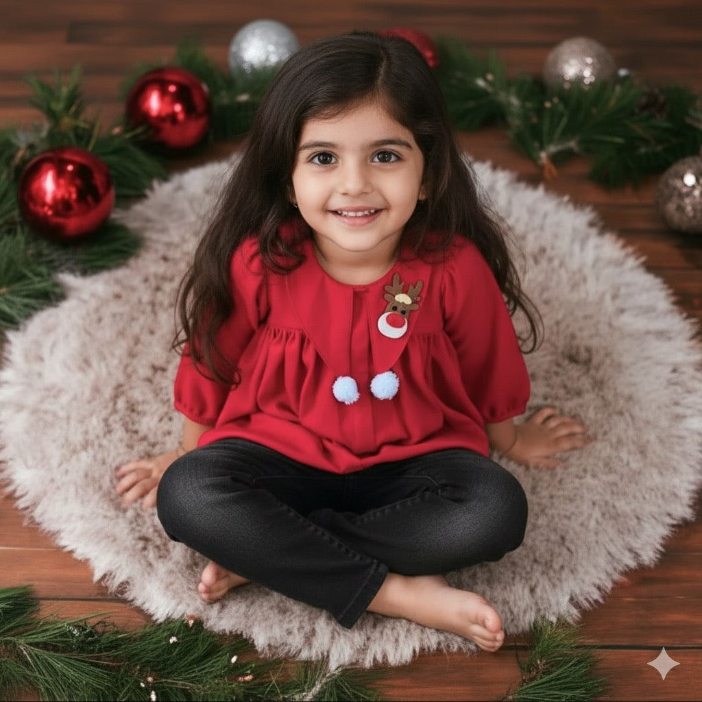 Red Christmas Raindeer Top