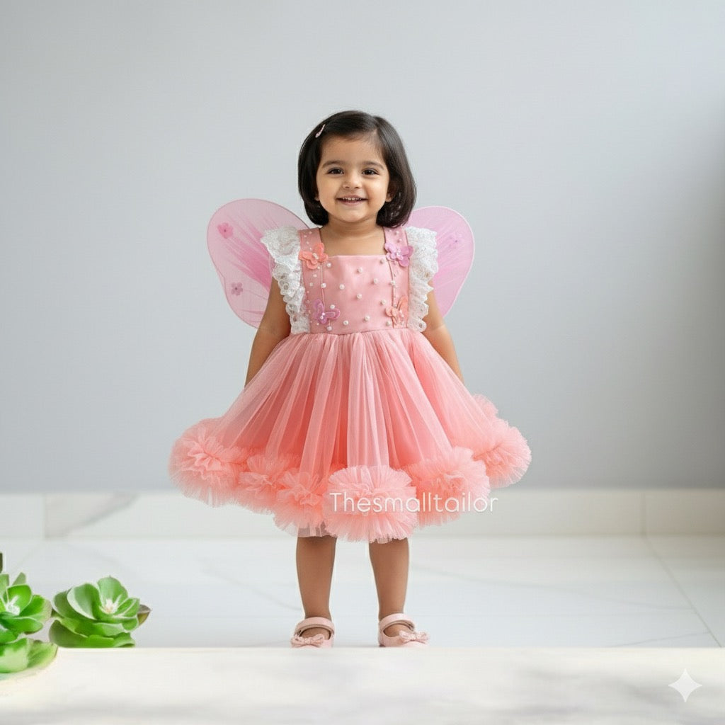 Peach Butterfly Dress with wings