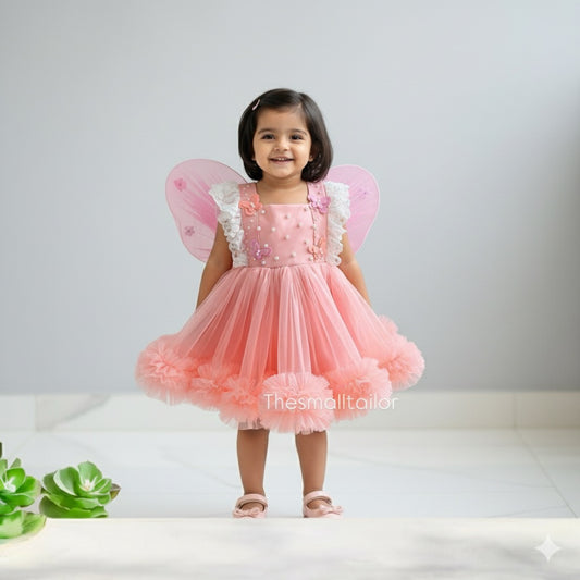 Peach Butterfly Dress with wings
