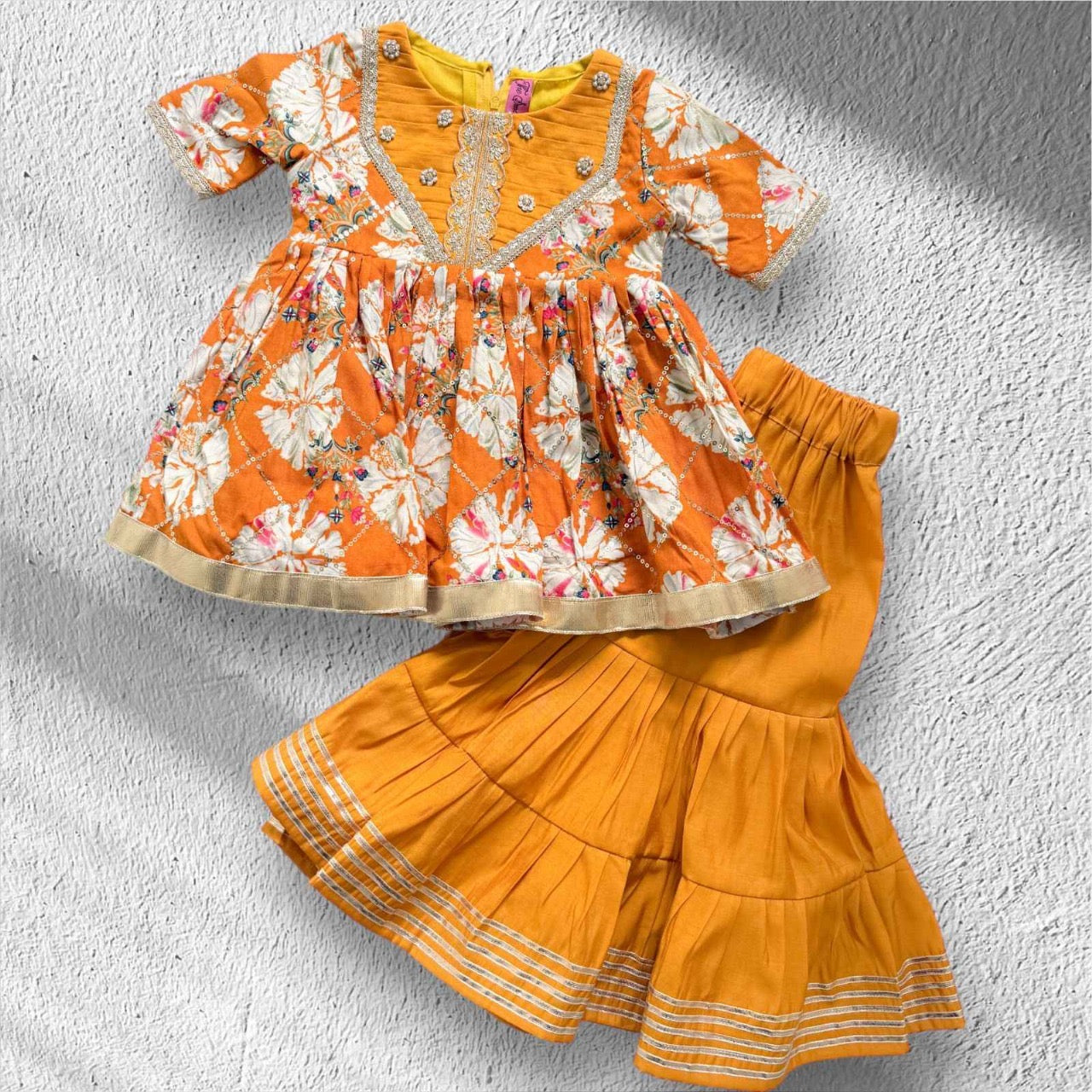 Mustard Printed Plazzo Set