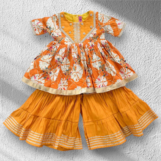 Mustard Printed Plazzo Set