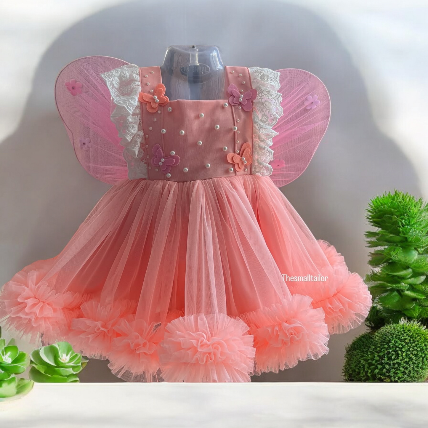 Peach Butterfly Dress with wings