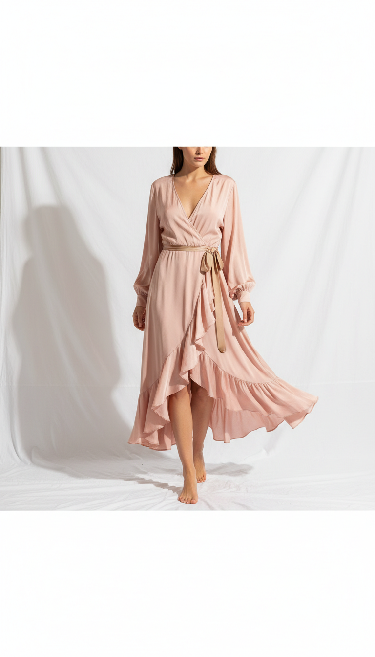 Silk Wrap Dress With Custom Length
