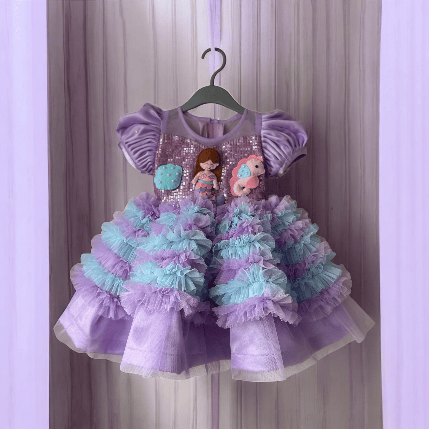 Mermaid sequence Dress with Heavy flares