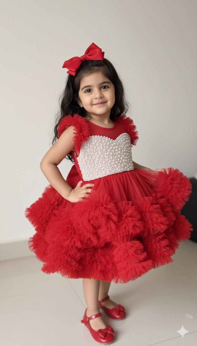 Red Pearl Dress – THESMALLTAILOR