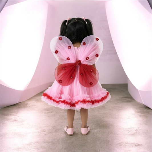 Little Berry Pink Dress With Wings