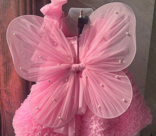 Pink butterfly dress