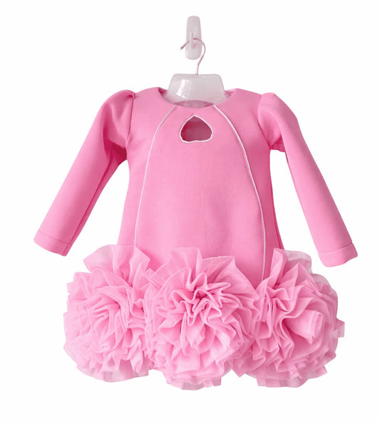 Pink Scuba Flower Dress