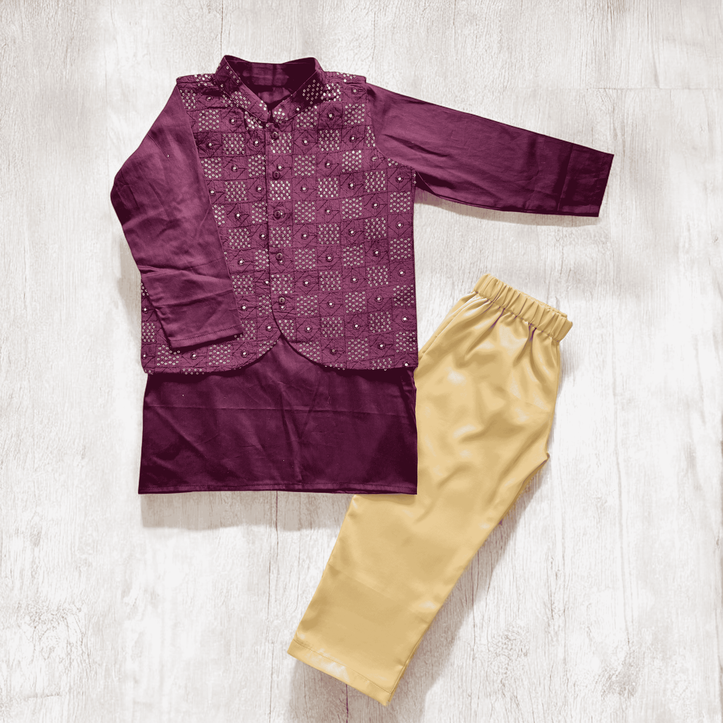 Purple Kurta Jacket Set