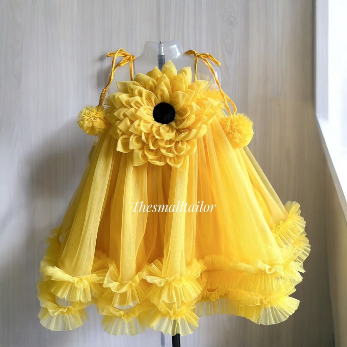 Sunflower Dress In Yellow THESMALLTAILOR Sunflower Dress In Yellow THESMALLTAILOR