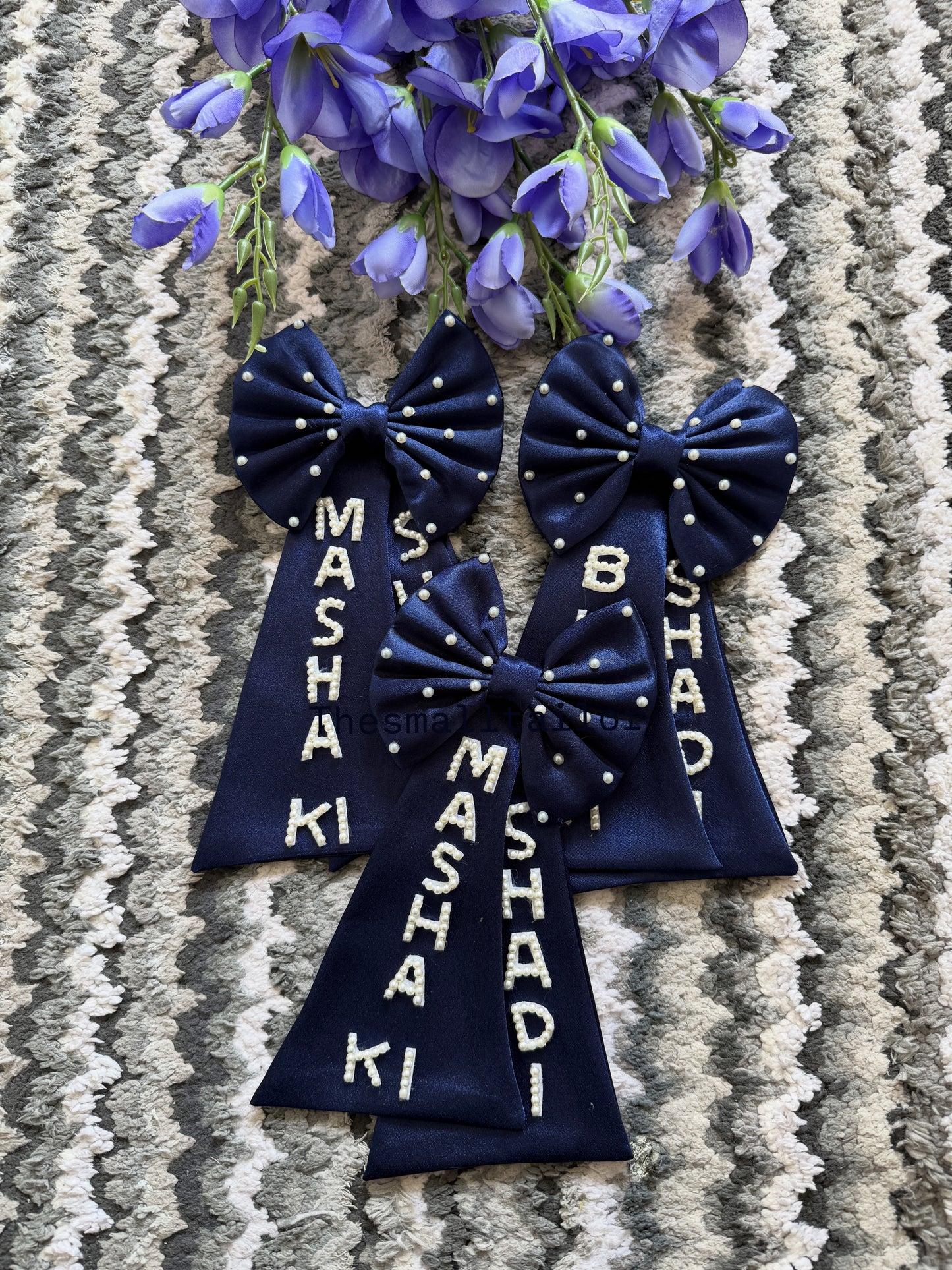 Navy Wedding Bow