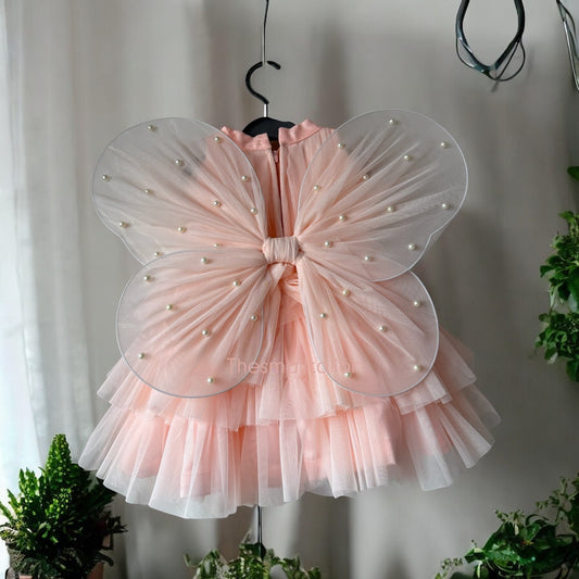 Peach Dress with wings