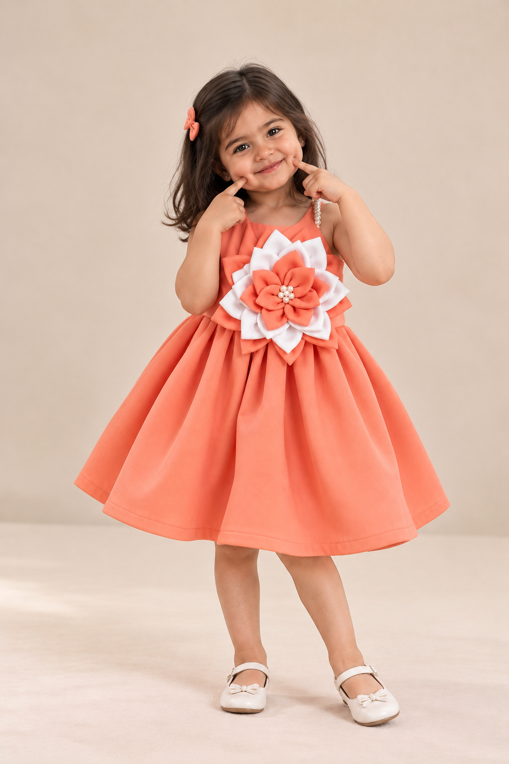 Peach Flower Dress