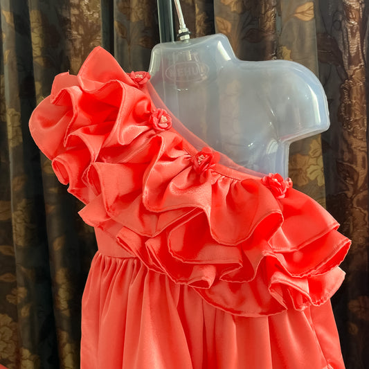 Orange Frilled frill Dress