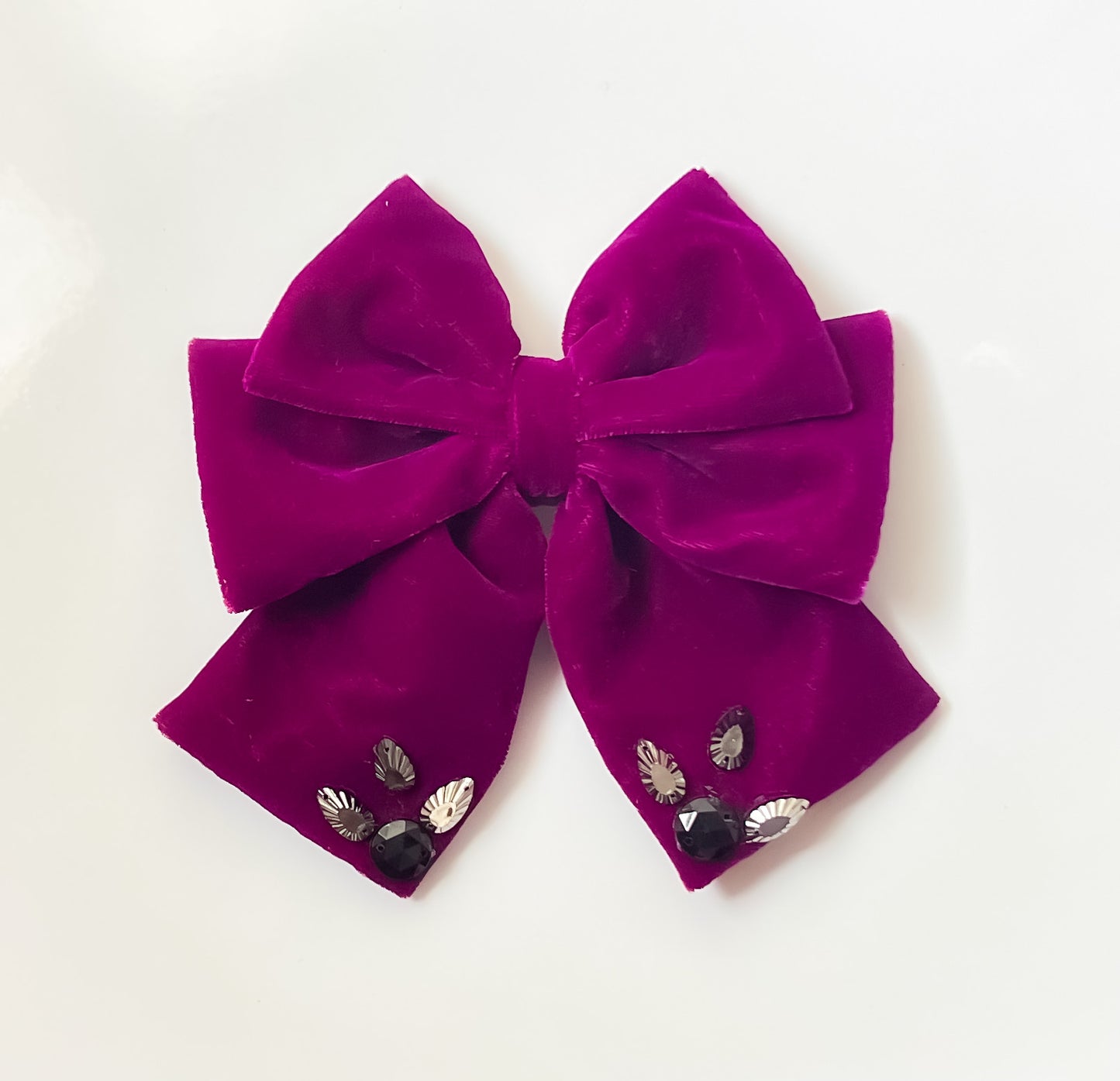 Velvet 3 Layer bow In Wine Color