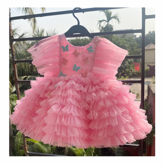 Butterfly Theme dress With Flutter Sleves