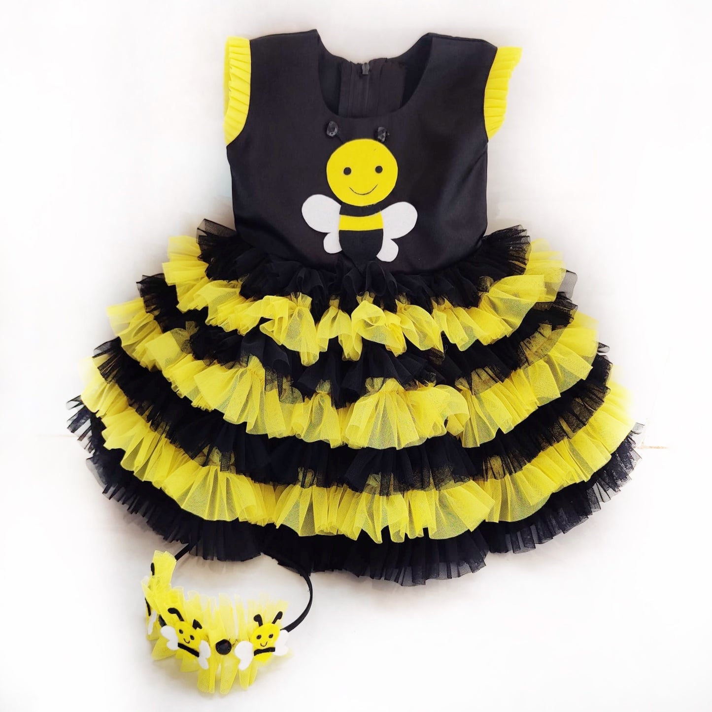 Baby Bee Yellow And Black Dress With Accessory