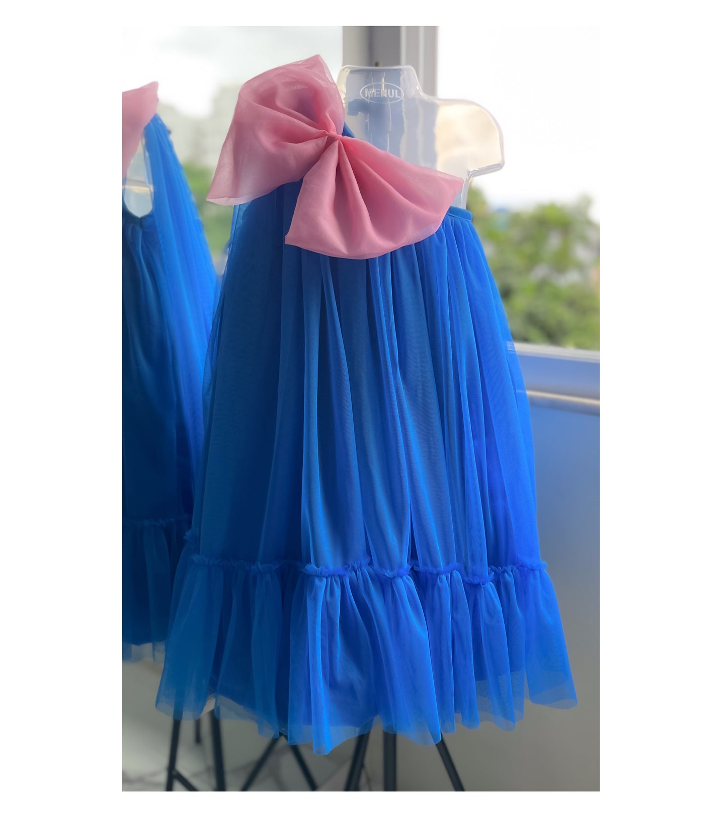 Blue One Shoulder With Big Bow