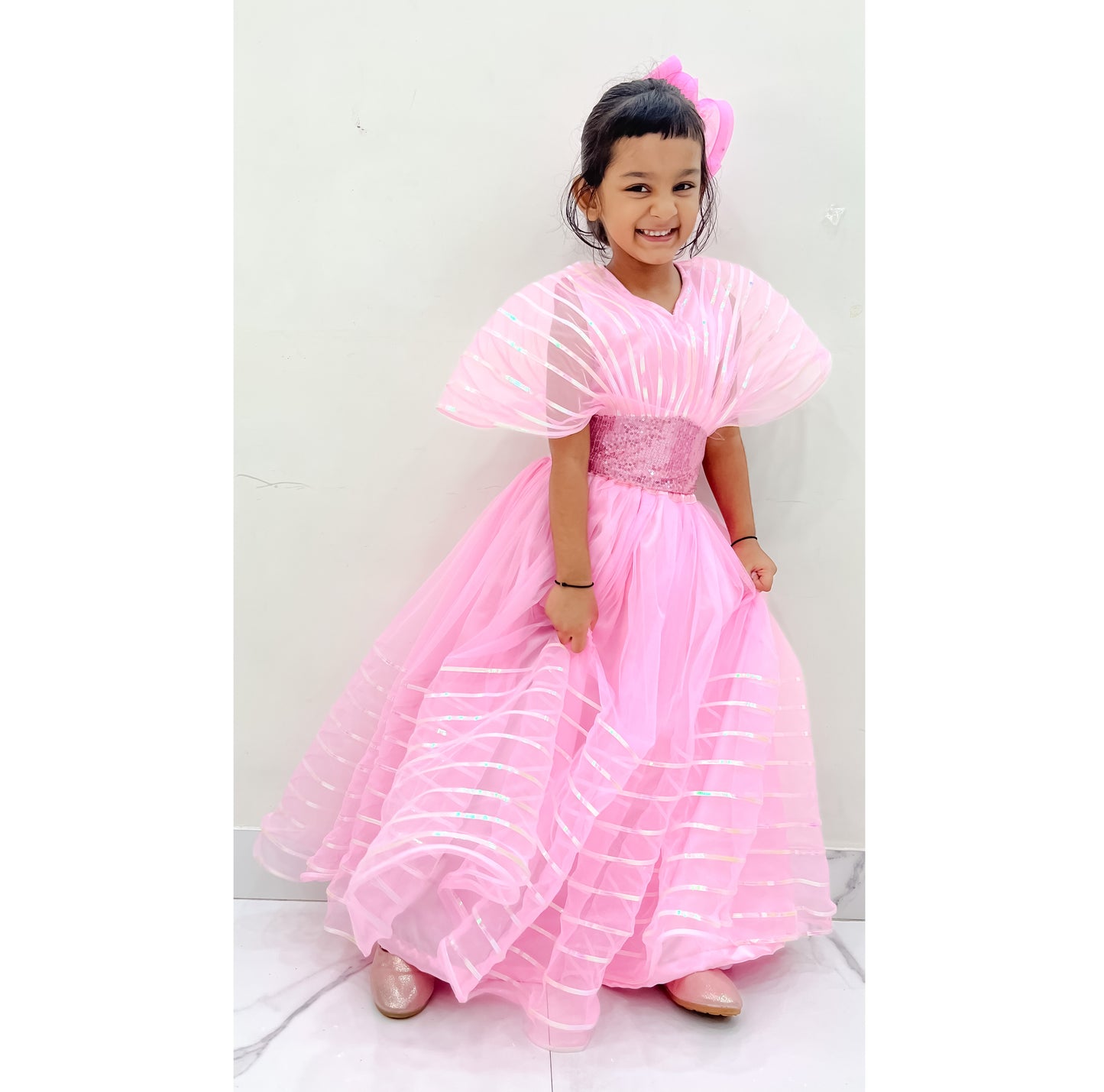 Ethnic Metallic Pink Lehenga Set