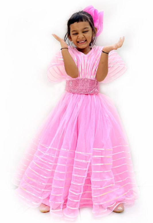 Ethnic Metallic Pink Lehenga Set