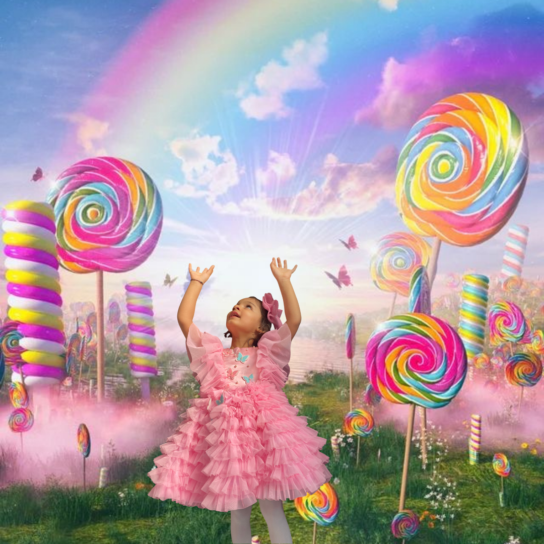 Butterfly Theme dress With Flutter Sleves