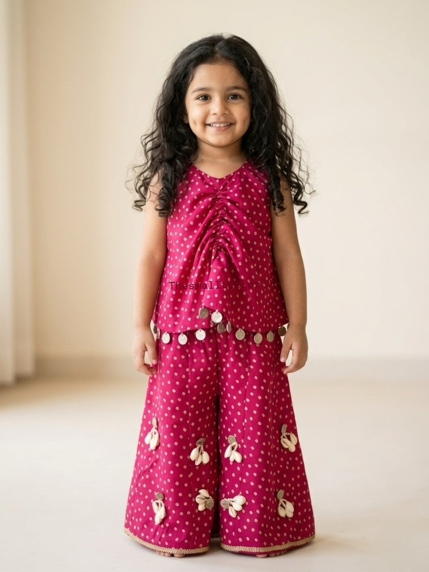 Pink Bandhani coord