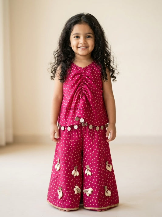 Pink Bandhani coord