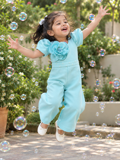 Aqua flower Jumpsuit