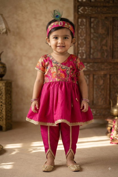 Rani Pink Brocade Achkan