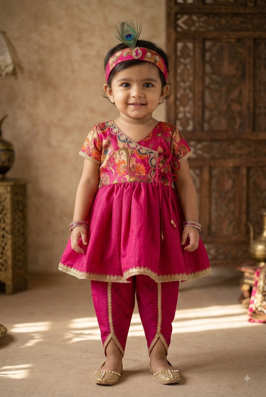 Rani Pink Brocade Achkan