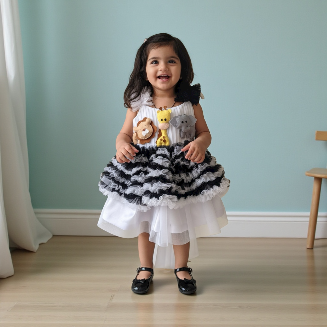 Jungle Theme Black & White Dress