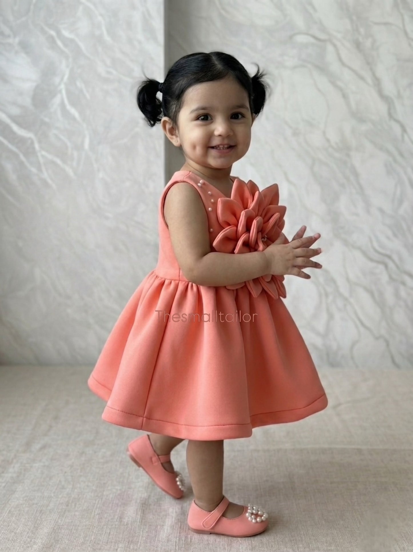 Peach Flower Dress