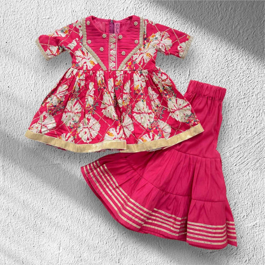 Pink Printed Plazzo Set