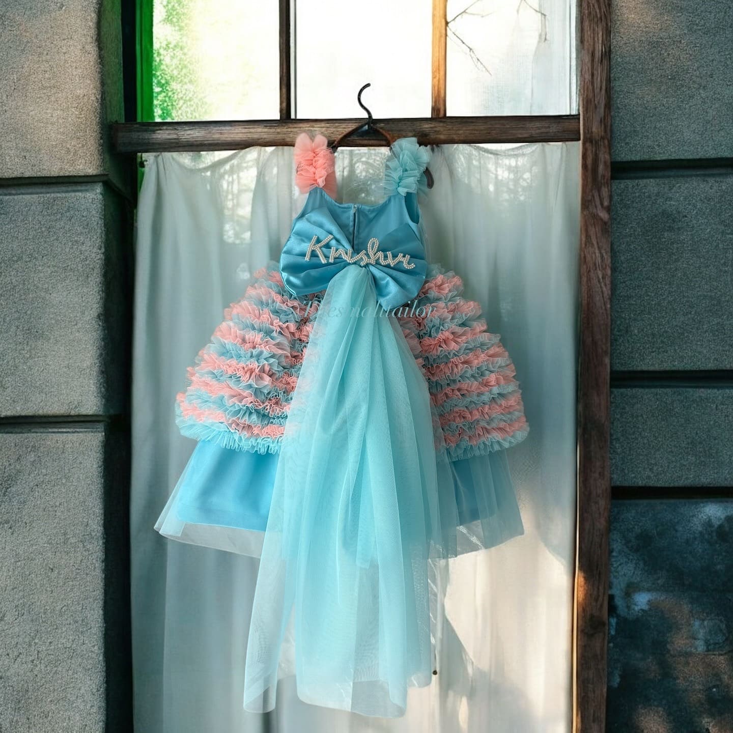 Blue Peach Mermaid in straps