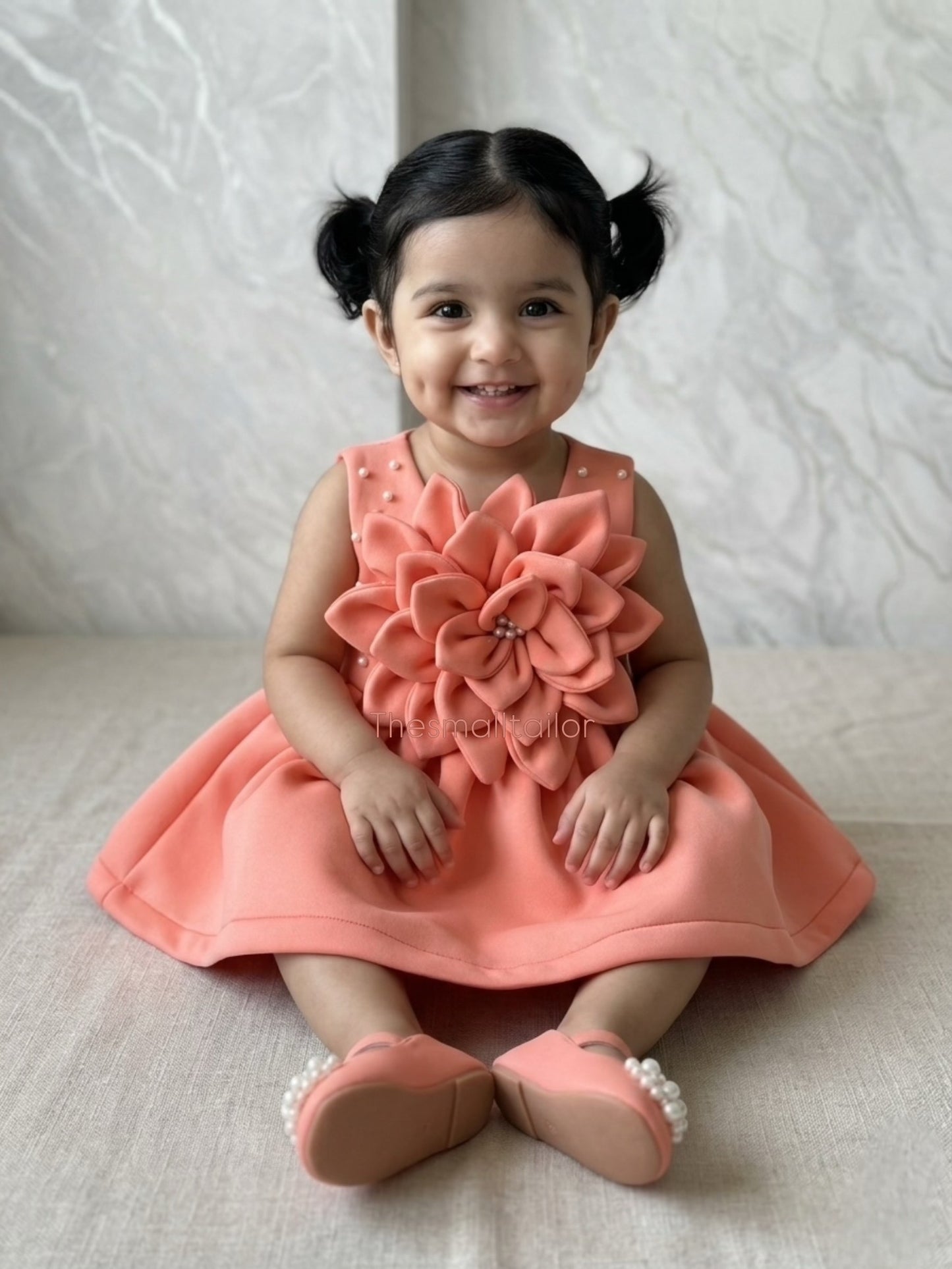 Peach Flower Dress