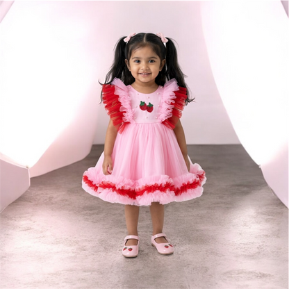 Little Berry Pink Dress With Wings