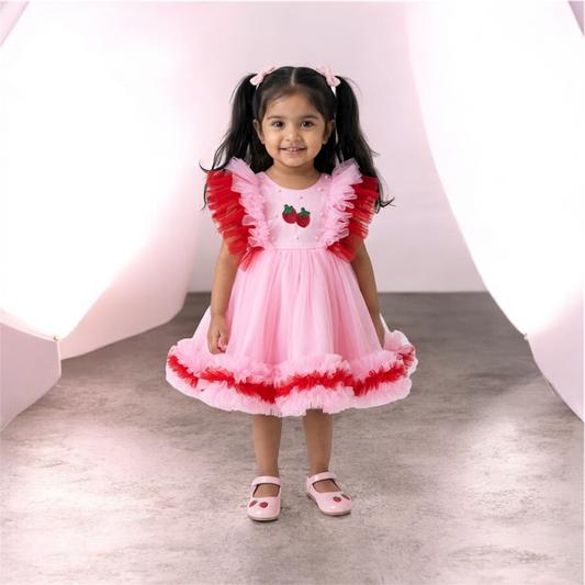 Little Berry Pink Dress With Wings