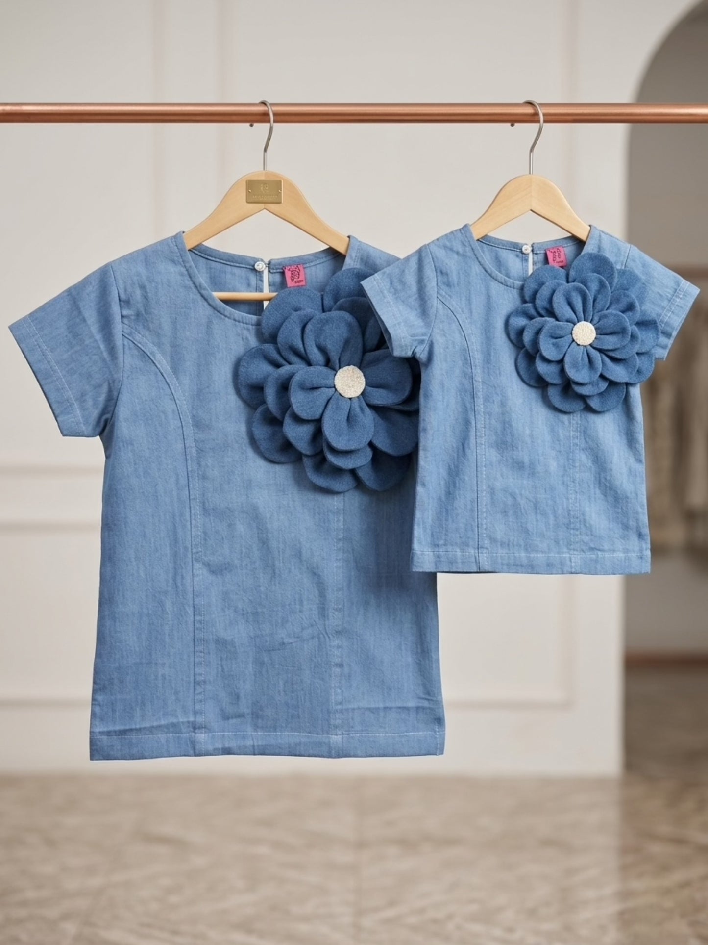 Denim Flower Top