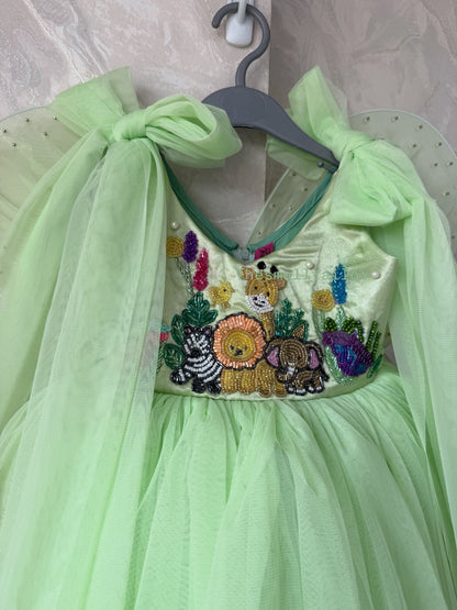 Jungle Fairy Dress In Mint Green