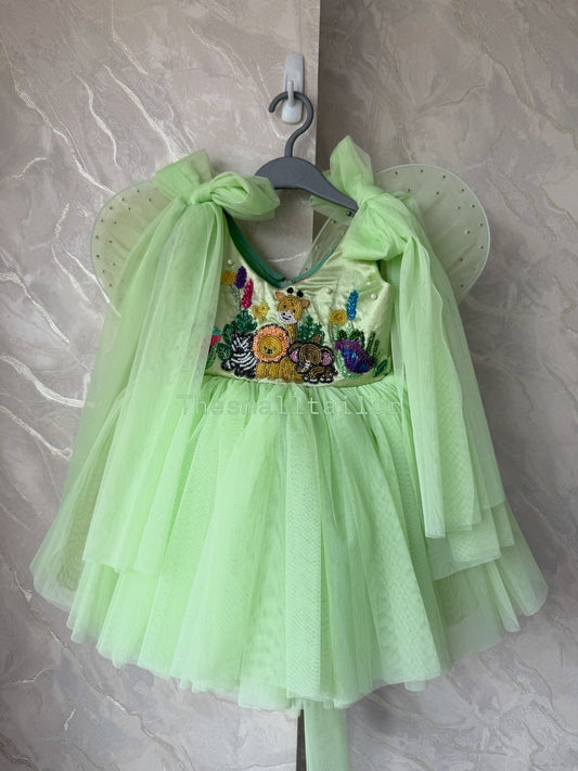 Jungle Fairy Dress In Mint Green