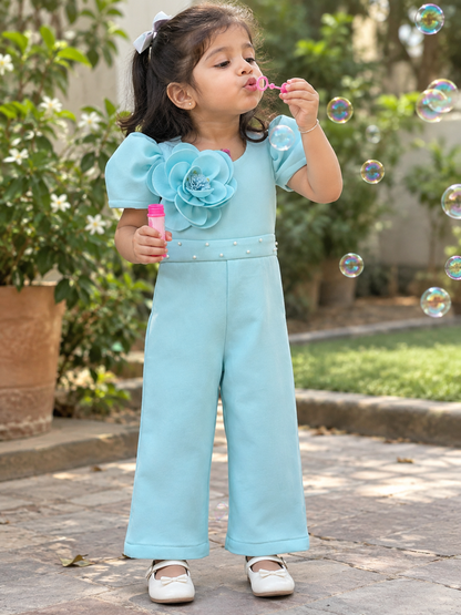 Aqua flower Jumpsuit