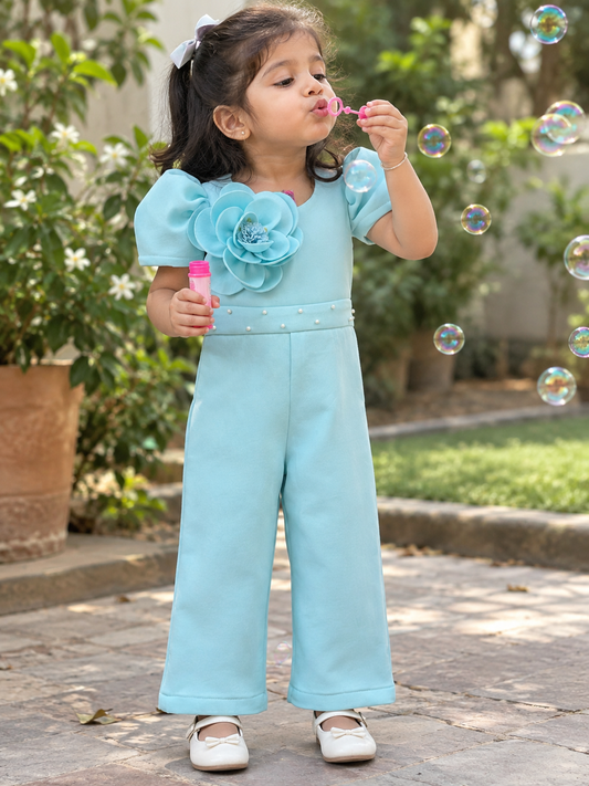 Aqua flower Jumpsuit