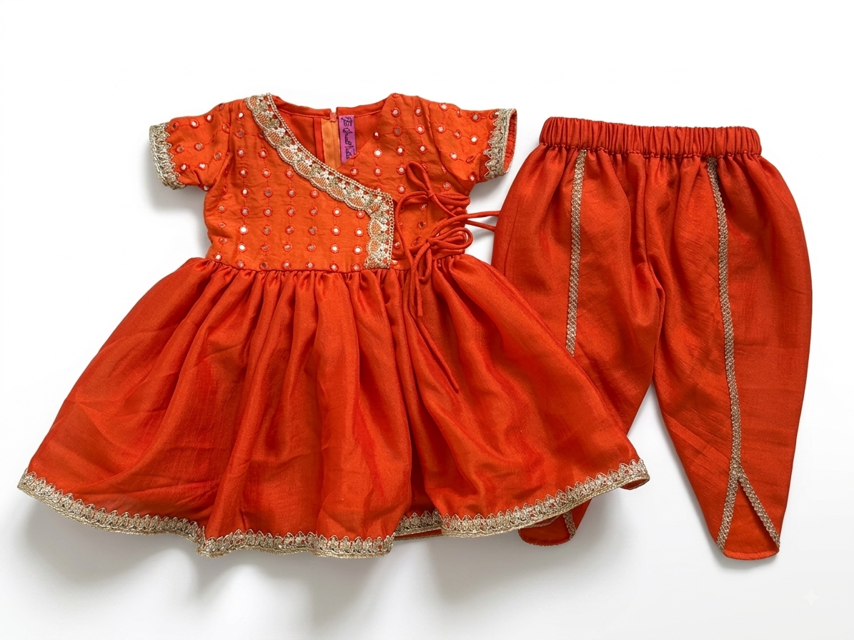 Orange Achkan Set