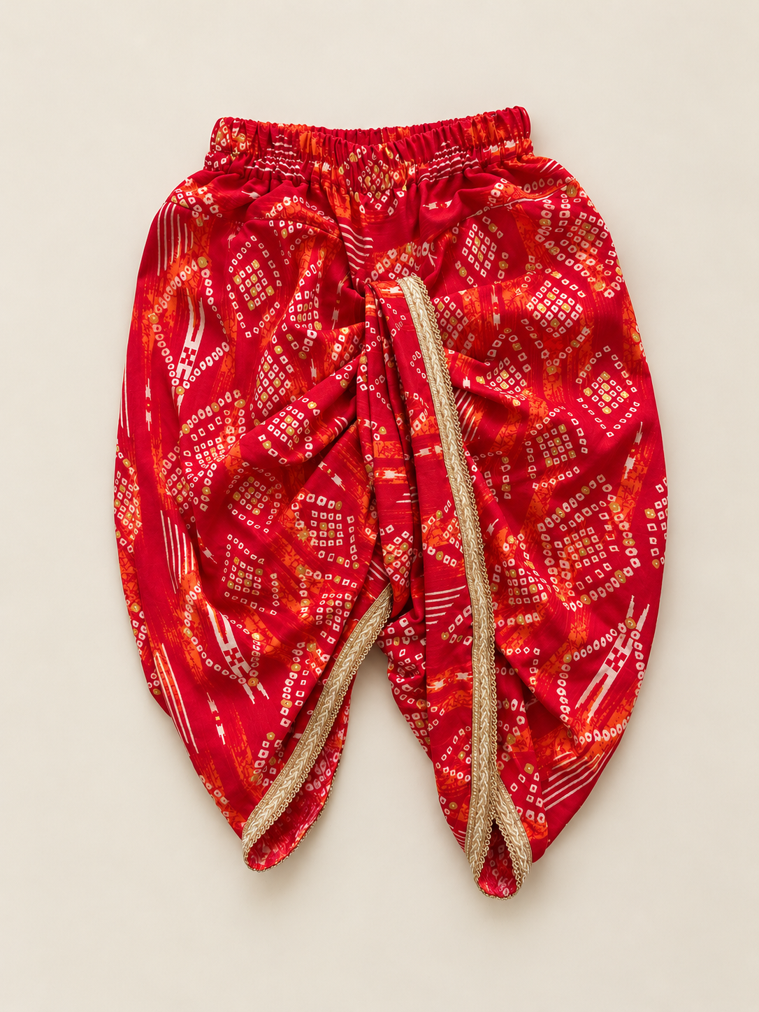 Red organza dhoti set