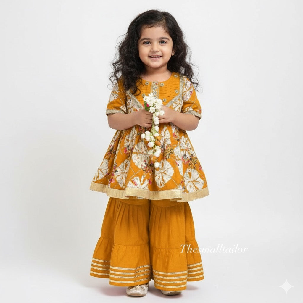 Mustard Printed Plazzo Set