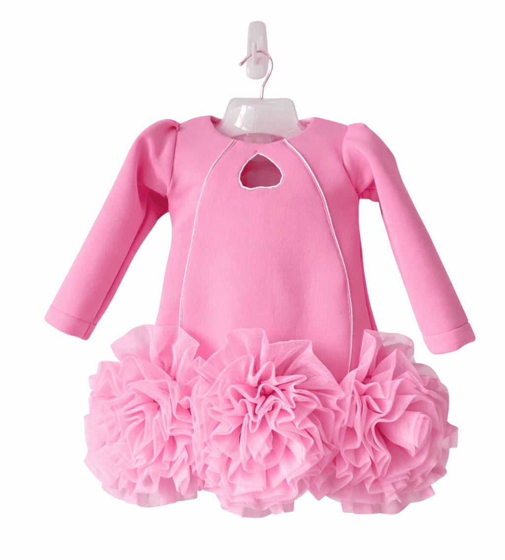 Pink Scuba Flower Dress