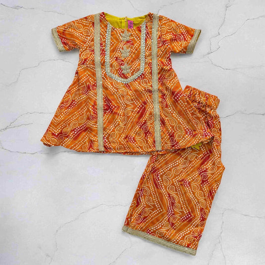 Mustard Bandhani Set